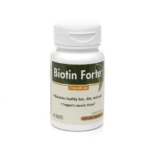 Biotin Forte 3Mg With Zinc Tablets, Hair And Skin Health - 60 Ea